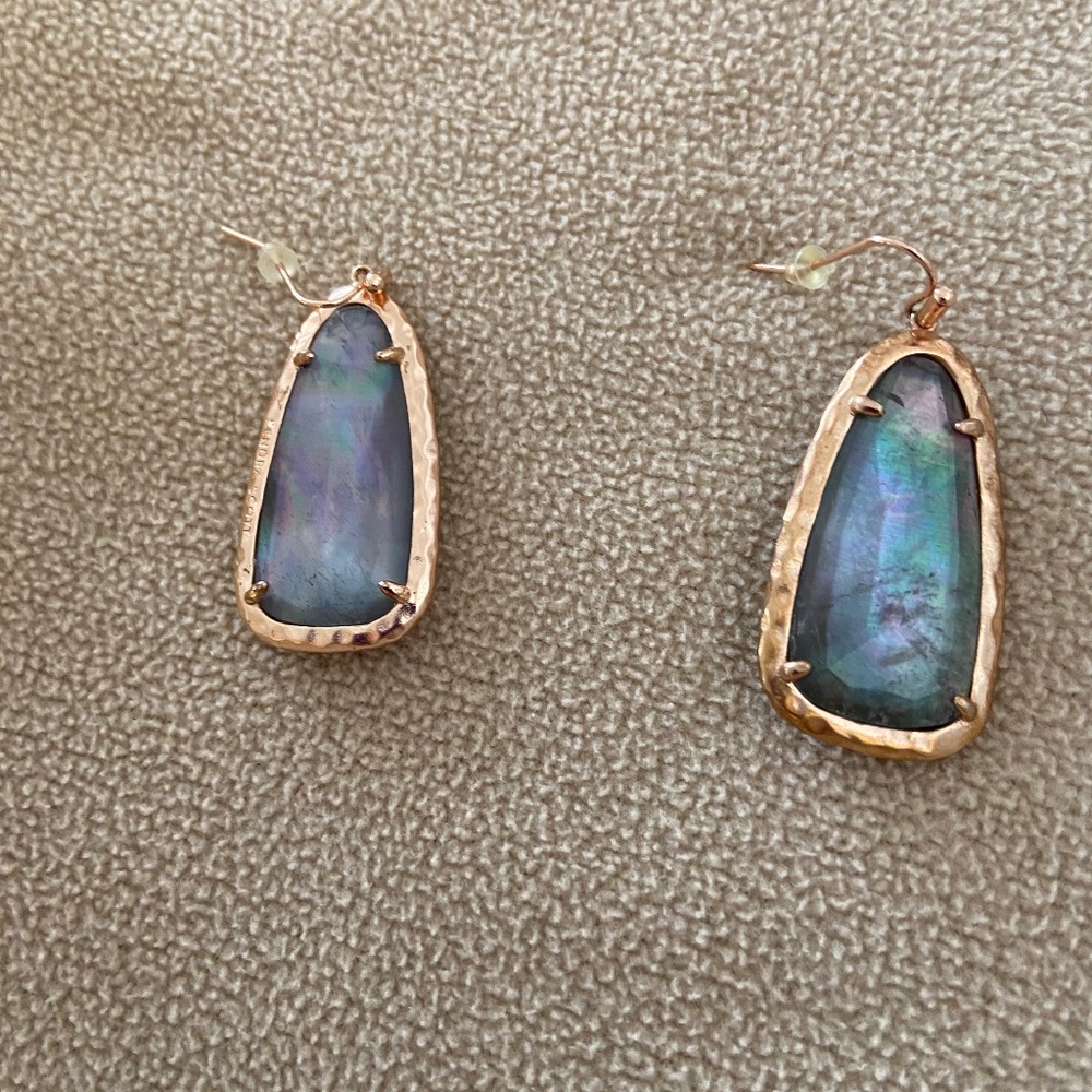 Kendra Scott Crystal Gray Illusion Lyn Earrings in Rose Gold